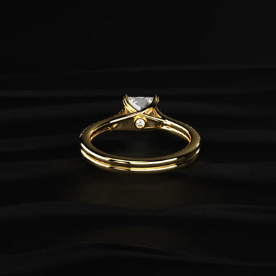 Princess Cut Dual Pave Split Engagement Ring | Earthly Jewels