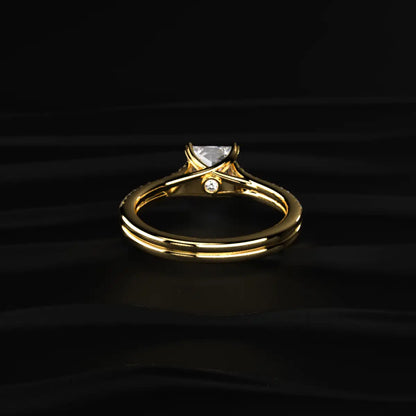 Princess Cut Dual Pave Split Engagement Ring | Earthly Jewels