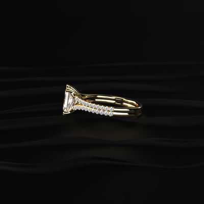 Radiant Cut Dual Split Pave Engagement Ring | Earthly Jewels
