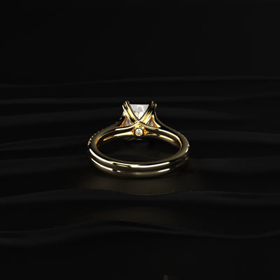 Radiant Cut Dual Split Pave Engagement Ring | Earthly Jewels