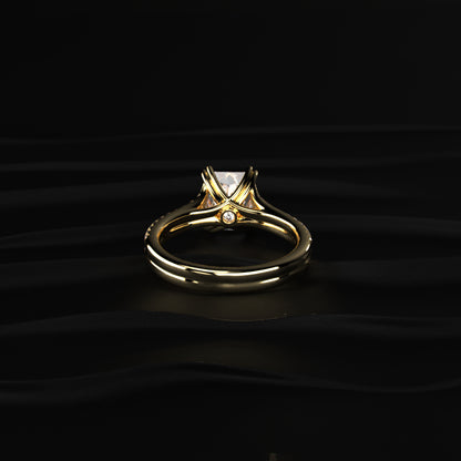 Radiant Cut Dual Split Pave Engagement Ring