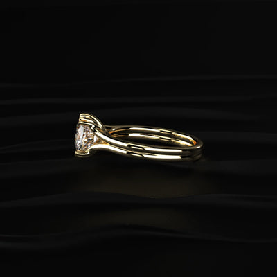 Cushion Solitaire Double Prong Split Shank Engagement Ring | Earthly Jewels