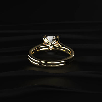 Cushion Solitaire Double Prong Split Shank Engagement Ring | Earthly Jewels