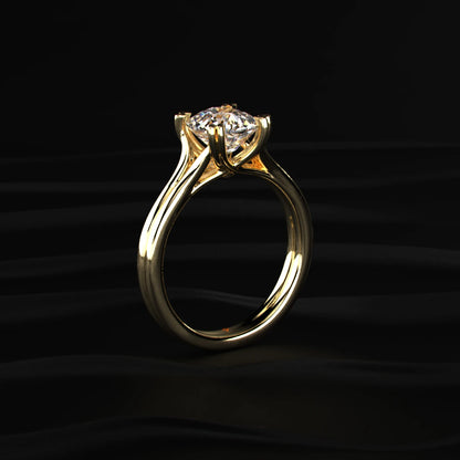 Cushion Solitaire Double Prong Split Shank Engagement Ring | Earthly Jewels