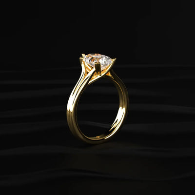 Pear Solitaire Double Prong Split Shank Engagement Ring | Earthly Jewels
