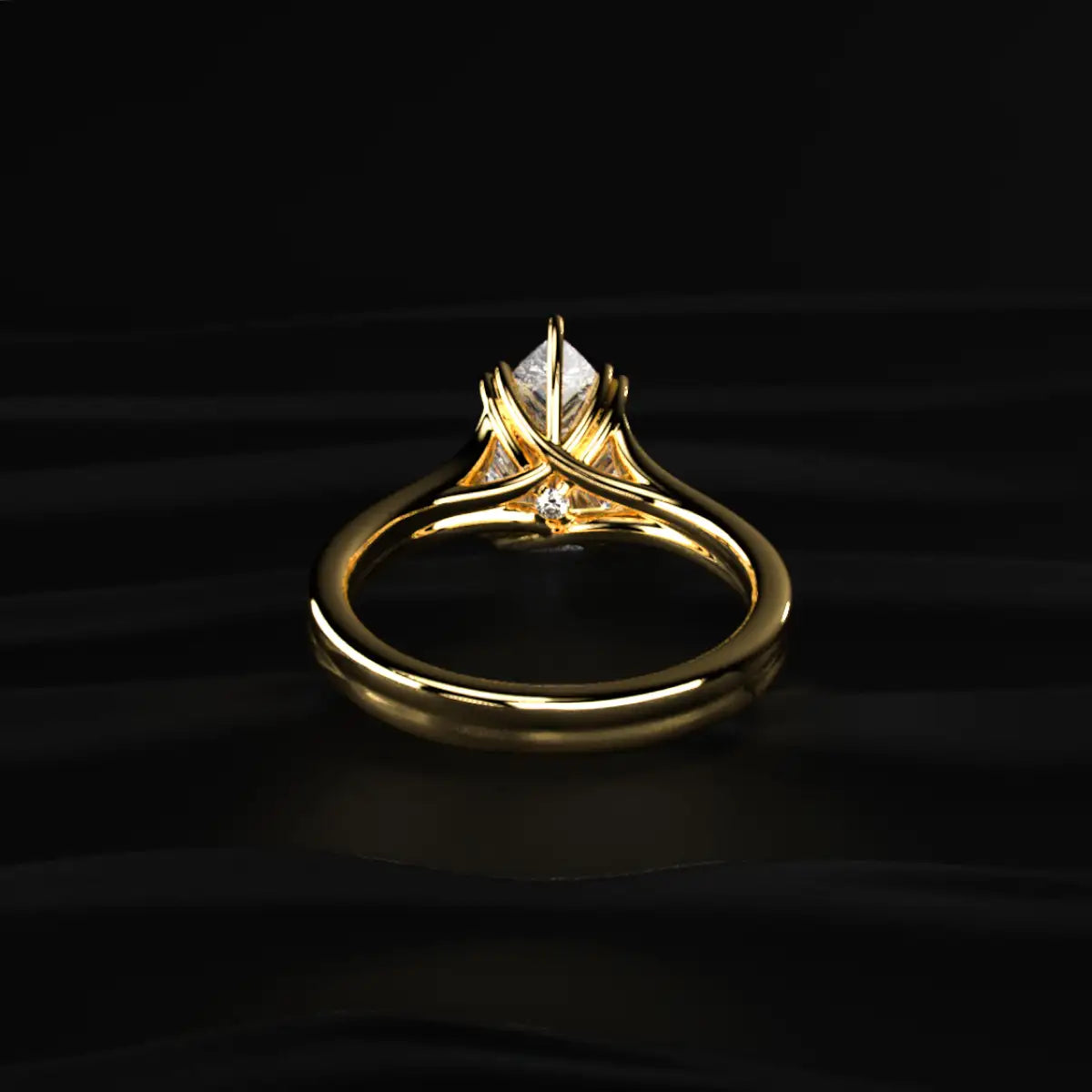 Pear Solitaire Double Prong Split Shank Engagement Ring | Earthly Jewels