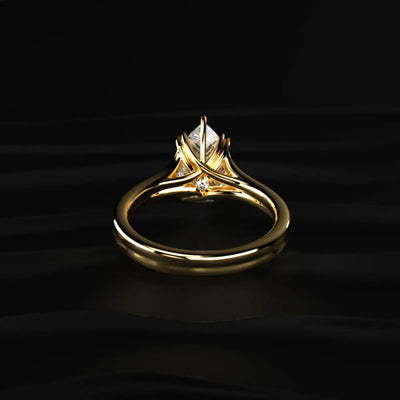 Pear Solitaire Double Prong Split Shank Engagement Ring | Earthly Jewels