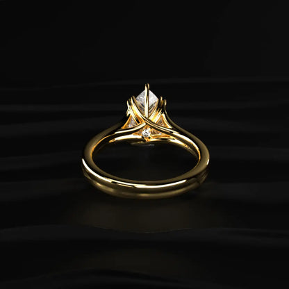 Pear Solitaire Double Prong Split Shank Engagement Ring | Earthly Jewels