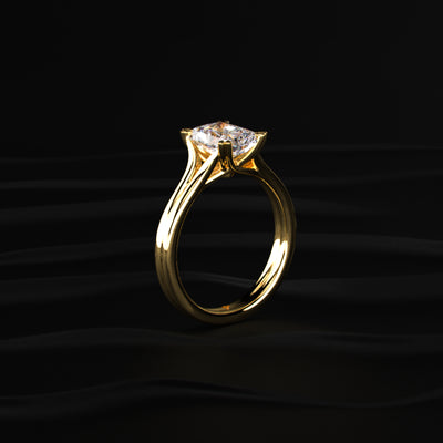 Radiant Solitaire Double Prong Split Shank Engagement Ring | Earthly Jewels