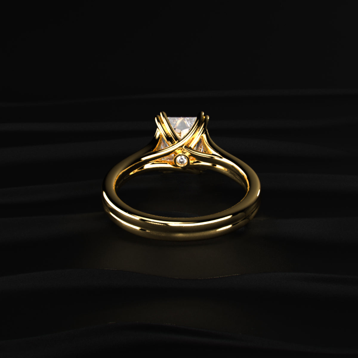 Radiant Solitaire Double Prong Split Shank Engagement Ring | Earthly Jewels