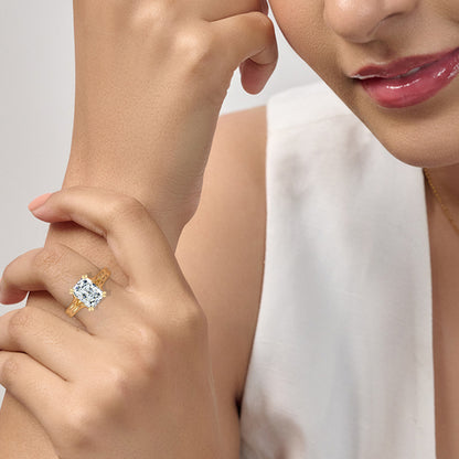 Radiant Solitaire Double Prong Split Shank Engagement Ring | Earthly Jewels