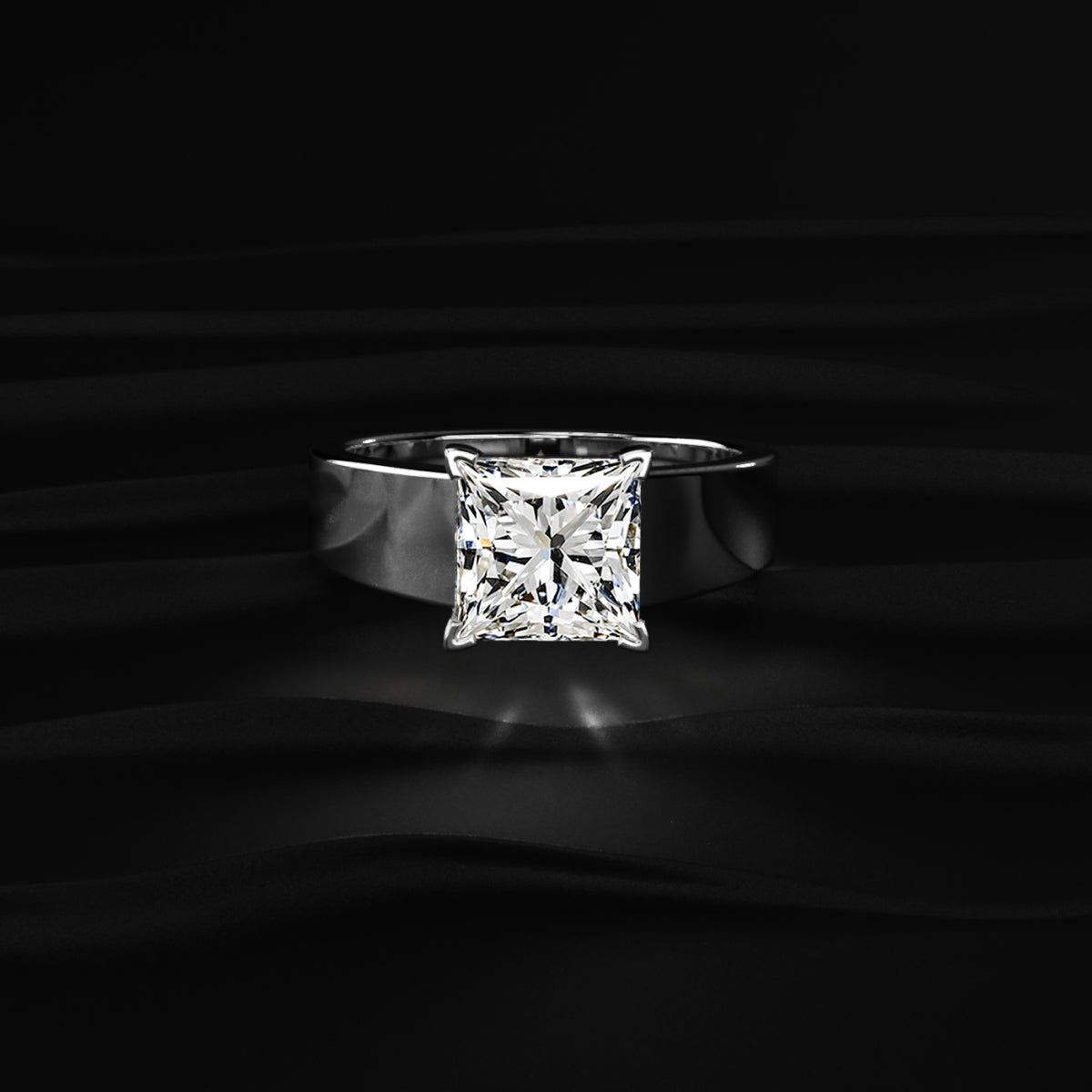 Princess Solitaire Engagement Ring For Men | Earthly Jewels