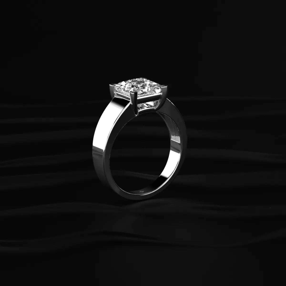 Princess Solitaire Engagement Ring For Men | Earthly Jewels