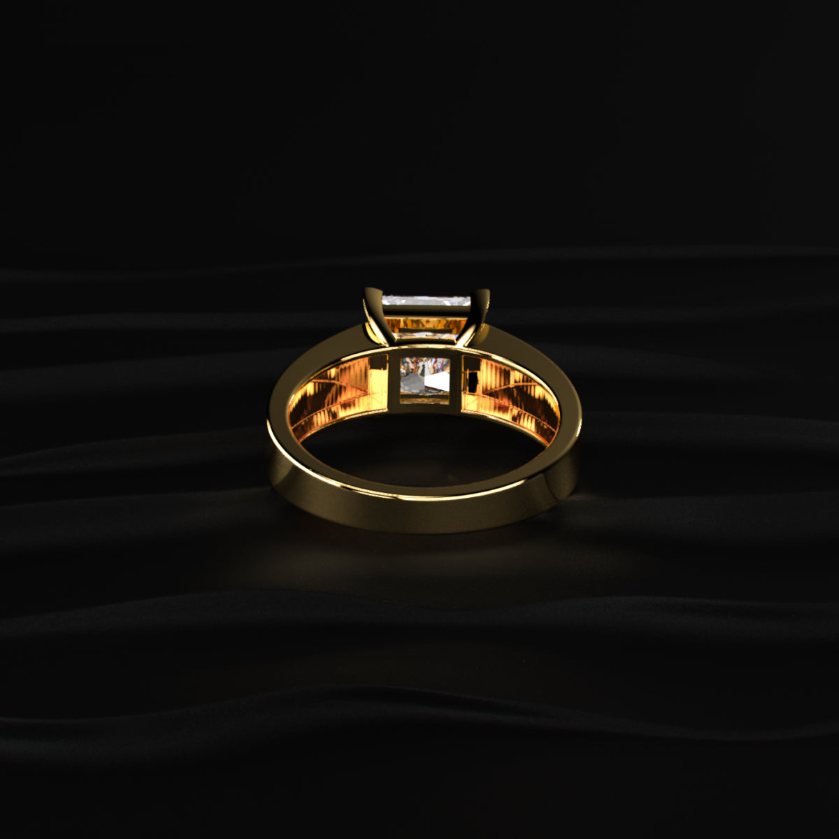 Princess Solitaire Engagement Ring For Men