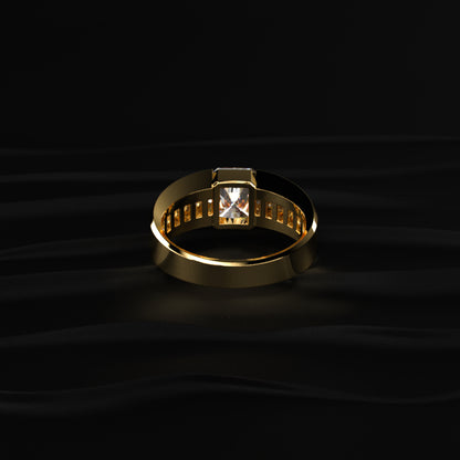 Radiant Cut Diamond Channel Men'S Ring