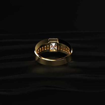 Radiant Cut Diamond Channel Men'S Ring | Earthly Jewels