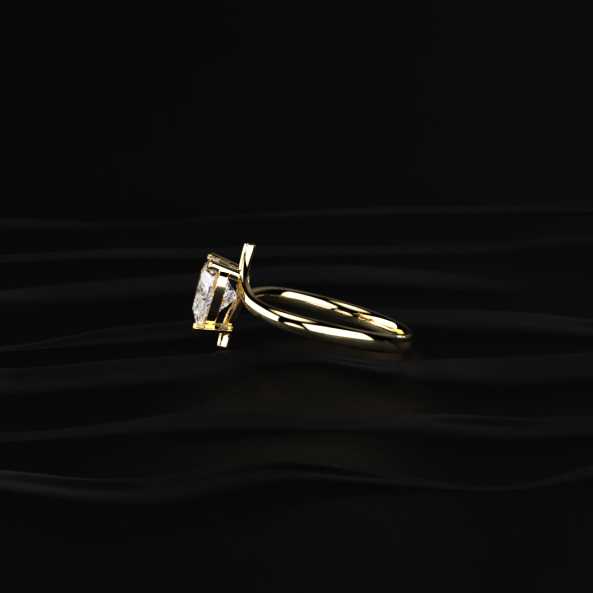 Heart Solitaire Bypass Shank Ring | Earthly Jewels