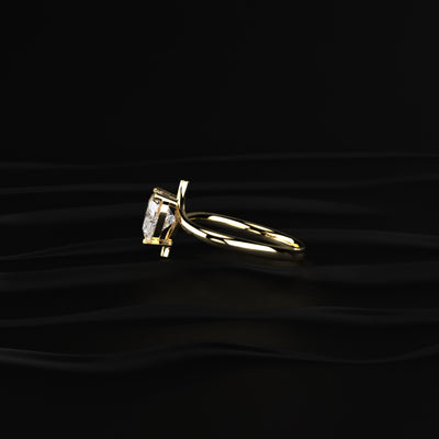 Heart Solitaire Bypass Shank Ring | Earthly Jewels
