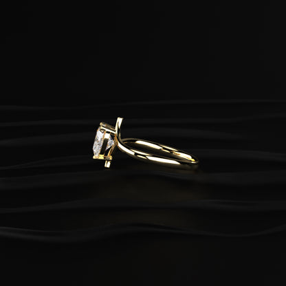 Heart Solitaire Bypass Shank Ring | Earthly Jewels