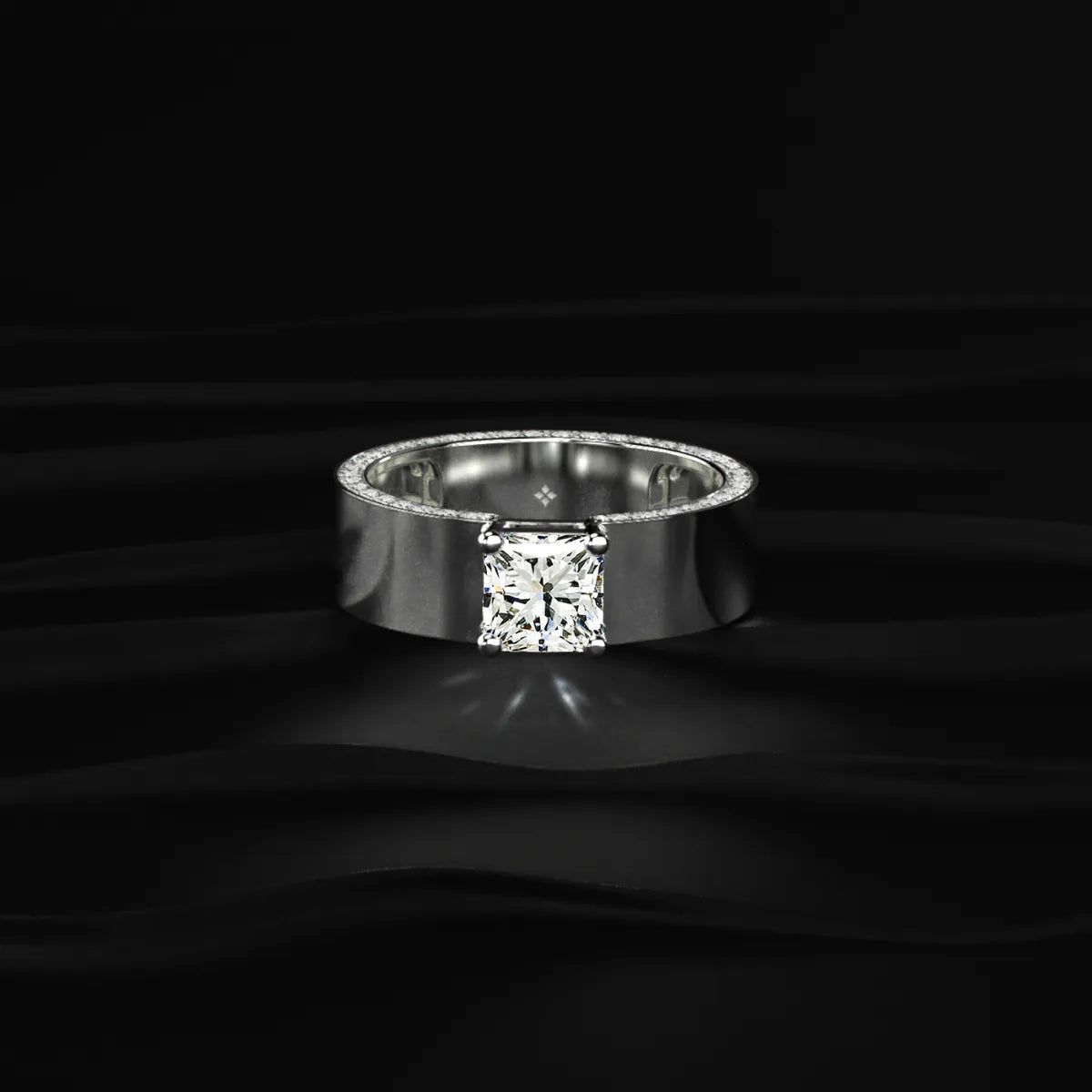 Princess Solitaire Men's Ring With Hidden Diamond | Earthly Jewels