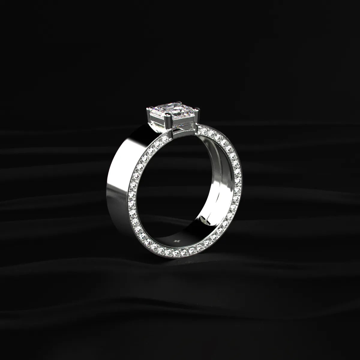Princess Solitaire Men's Ring With Hidden Diamond | Earthly Jewels