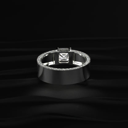Princess Solitaire Men's Ring With Hidden Diamond | Earthly Jewels
