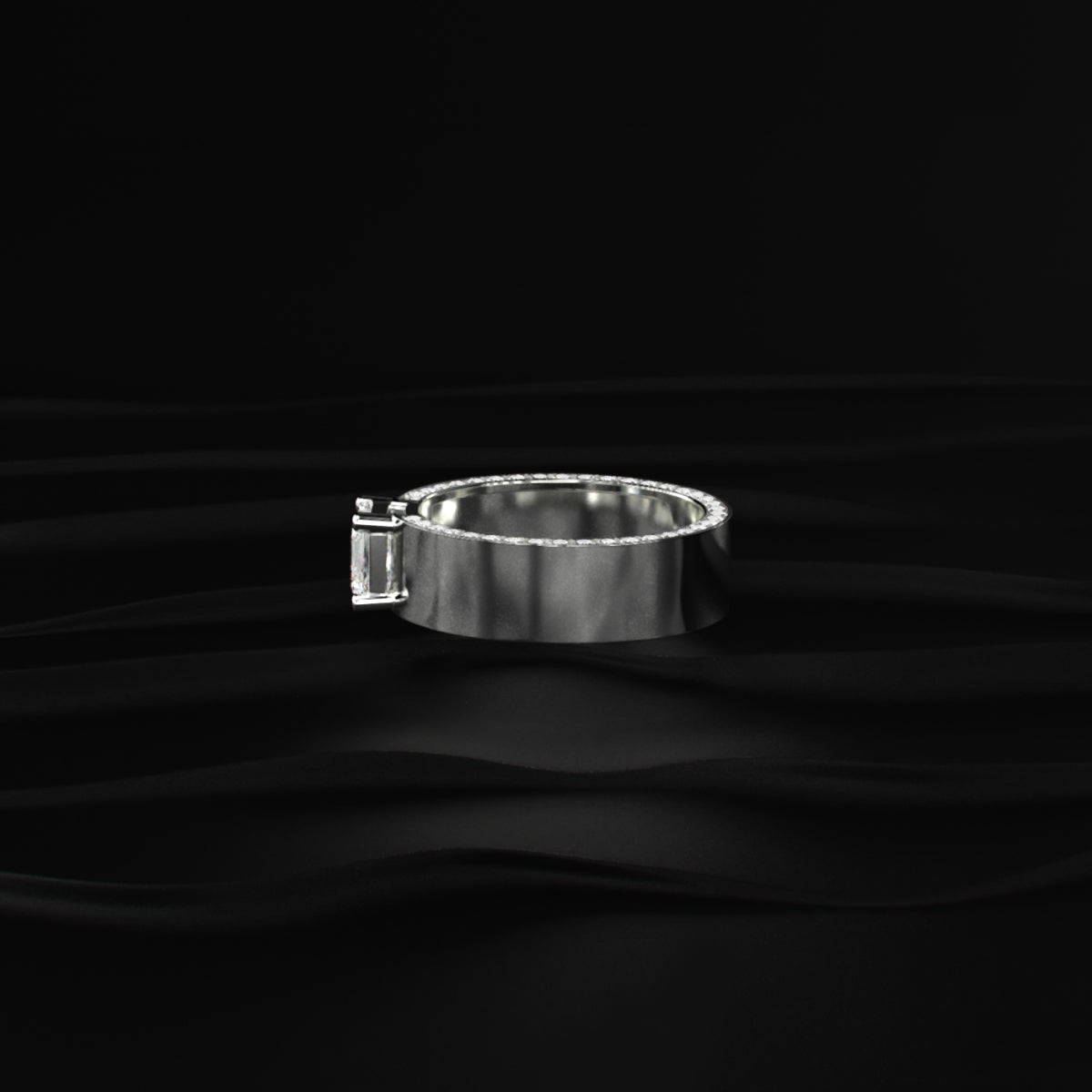 Princess Solitaire Men's Ring With Hidden Diamond | Earthly Jewels