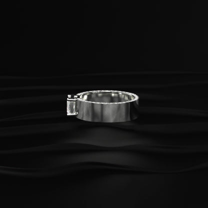 Princess Solitaire Men's Ring With Hidden Diamond | Earthly Jewels