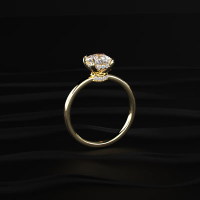 Cushion Solitaire With Double Hidden Halo Ring | Earthly Jewels 