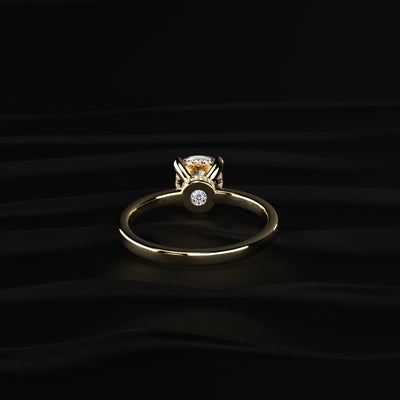 Cushion Solitaire With Double Hidden Halo Ring | Earthly Jewels 