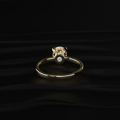 Cushion Solitaire With Double Hidden Halo Ring