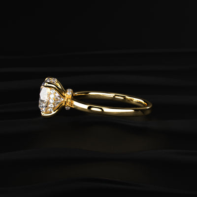 Round Solitaire With Double Hidden Halo Ring | Earthly Jewels