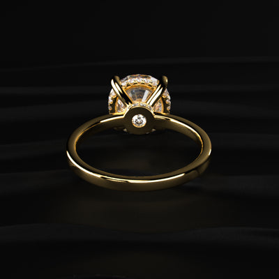 Round Solitaire With Double Hidden Halo Ring | Earthly Jewels