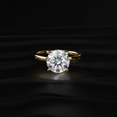 Round Solitaire With Double Hidden Halo Ring | Earthly Jewels