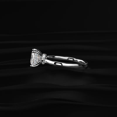 Princess Solitaire With Double Hidden Halo Ring | Earthly Jewels