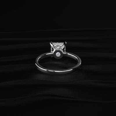 Princess Solitaire With Double Hidden Halo Ring | Earthly Jewels