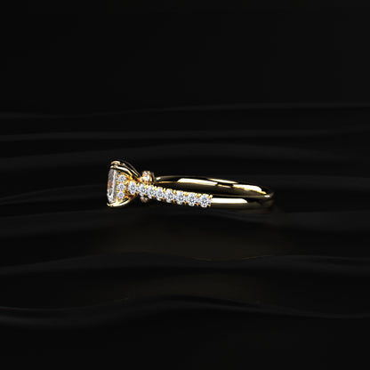 Princess Shape Solitaire With Double Hidden Halo Ring