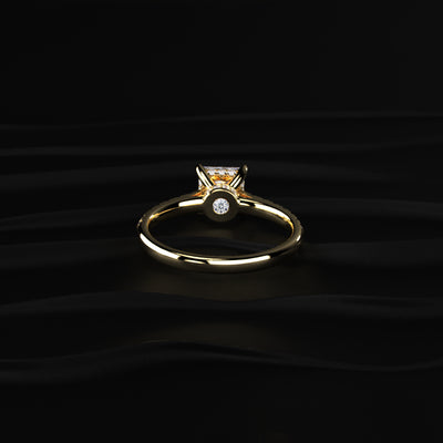 Princess Shape Solitaire With Double Hidden Halo Ring | Earthly Jewels