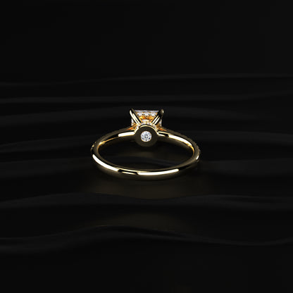 Princess Shape Solitaire With Double Hidden Halo Ring