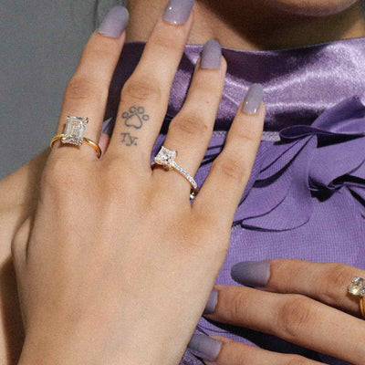 Princess Shape Solitaire With Double Hidden Halo Ring | Earthly Jewels