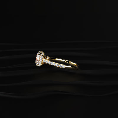 Round Shape Solitaire With Double Hidden Halo Ring | Earthly Jewels