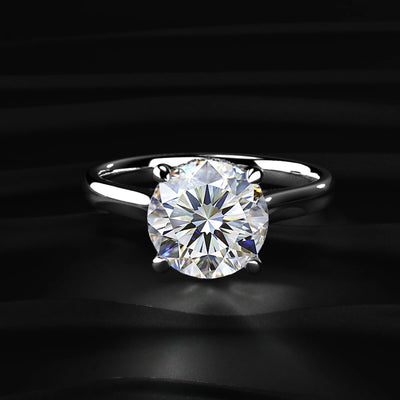 Round Solitaire Double Hidden Halo Cathedral  Ring | Earthly Jewels