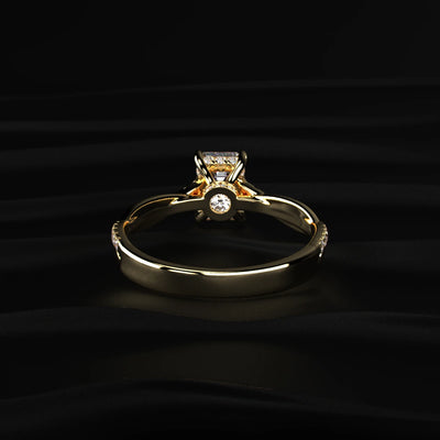 Emerald With Twisted Pave Band & Hidden Halo | Earthly Jewels