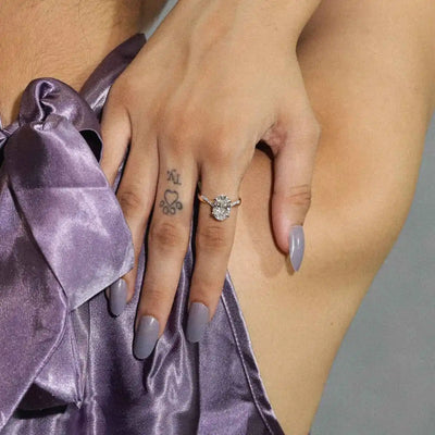 Oval With Twisted Pave Band & Hidden Halo | Earthly Jewels