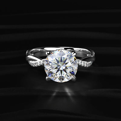 Round With Twisted Pave Band & Hidden Halo | Earthly Jewels