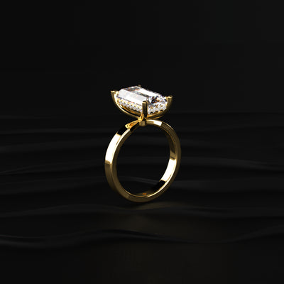Baguette Diamond Solitaire Ring | Earthly Jewels