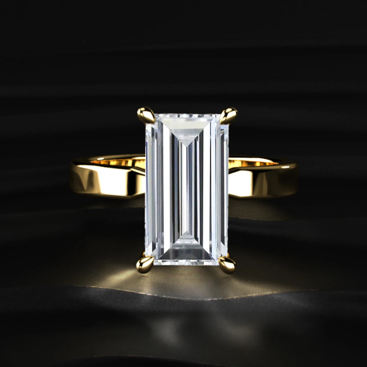 Baguette Diamond Solitaire Ring | Earthly Jewels