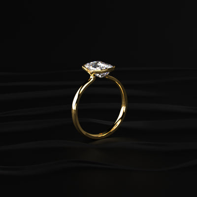 Emerald Solitaire Half Bezel Engagement Ring | Earthly Jewels