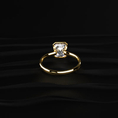 Emerald Solitaire Half Bezel Engagement Ring | Earthly Jewels