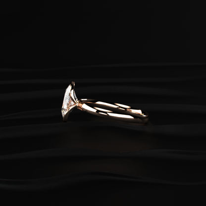 Oval Solitaire Half Bezel Engagement Ring